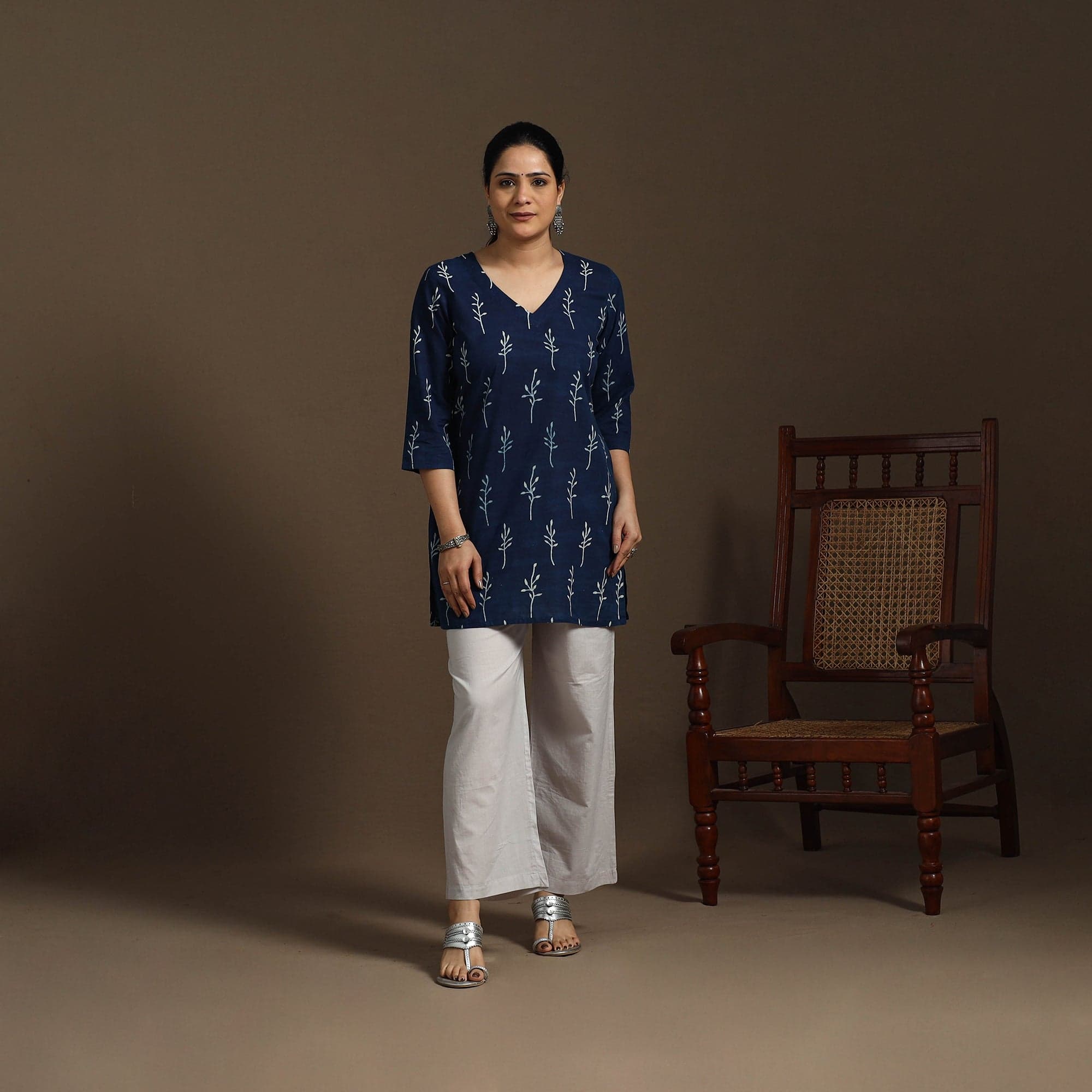 Indigo Handblock Cotton Kurti