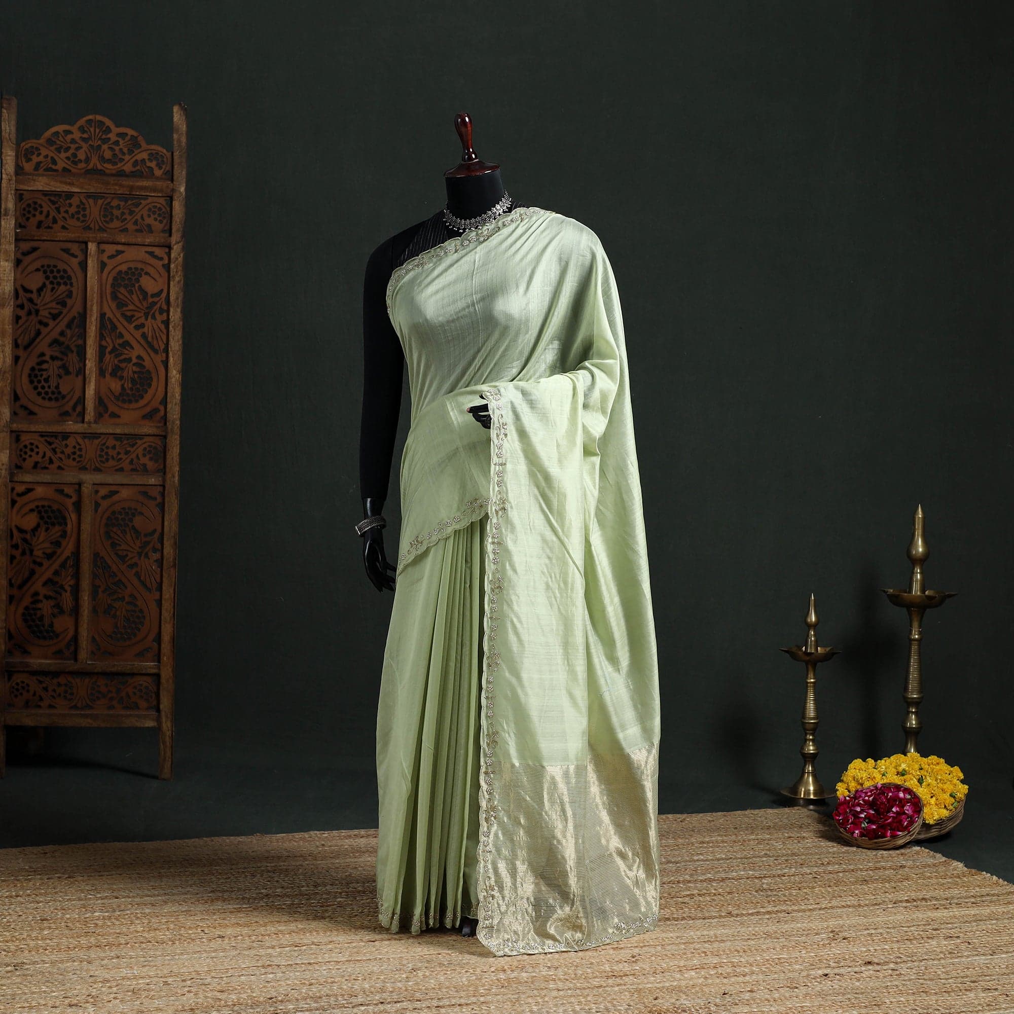 Red Earth Kalamkari Saree - Image 2